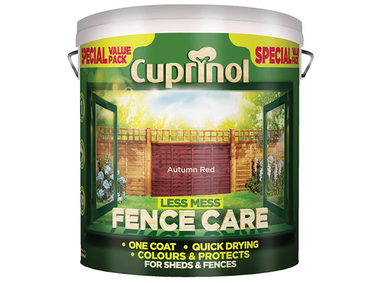 Less Mess Fence Care Autumn Red 6 litre, Cuprinol