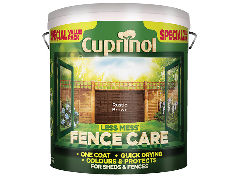 Less Mess Fence Care Rustic Brown 6 litre, Cuprinol