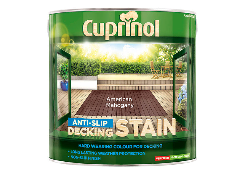 Anti-Slip Decking Stain American Mahogany 2.5 litre, Cuprinol