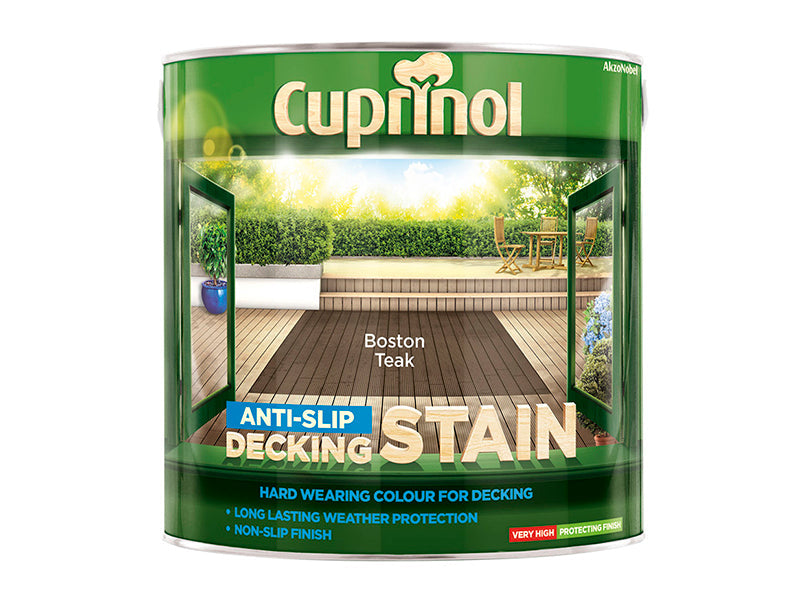 Anti-Slip Decking Stain Boston Teak 2.5 litre, Cuprinol