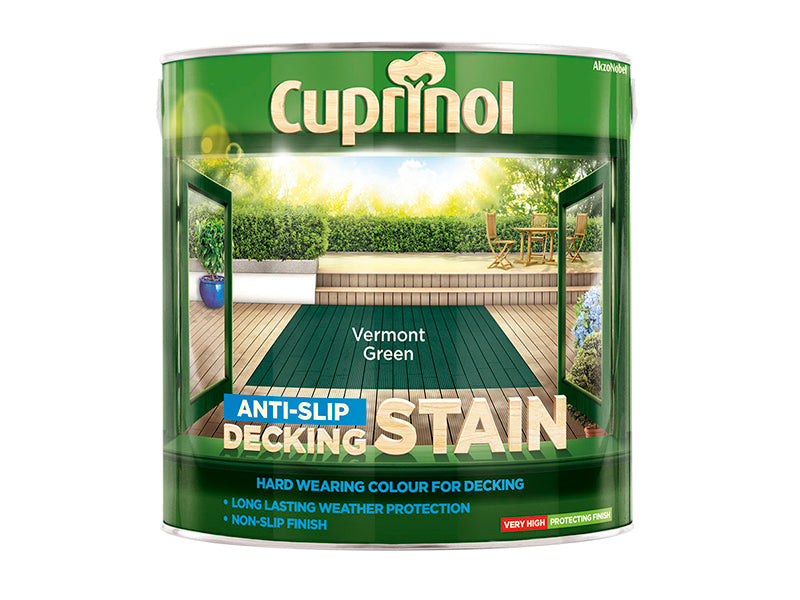 Anti-Slip Decking Stain Vermont Green 2.5 litre, Cuprinol