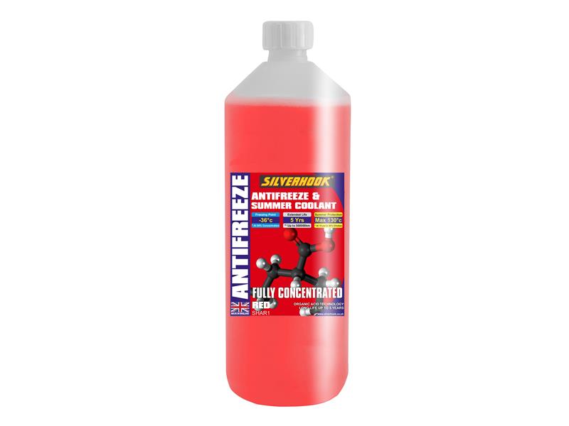 Fully Concentrated Antifreeze O.A.T. Red 1 litre, Silverhook