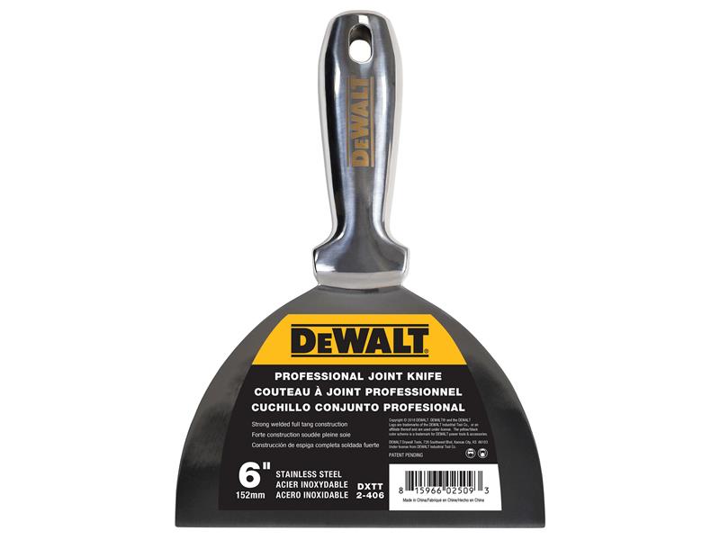 Stainless Steel Jointing/Filling Knife 150mm (6in), DEWALT Drywall