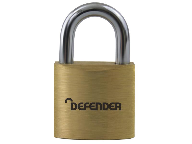 Brass Padlock 20mm Keyed Alike, DEFENDER