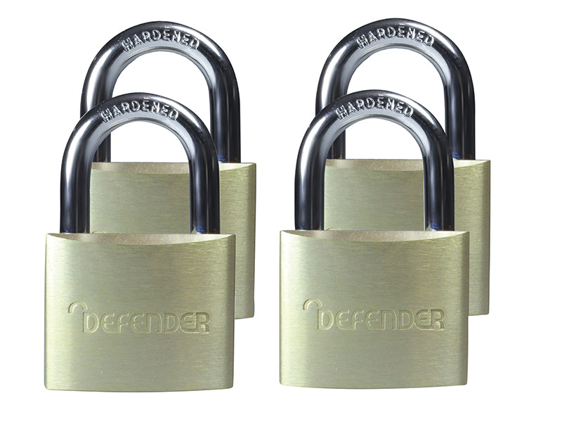 Aluminium Padlock Quad Pack 40mm, DEFENDER