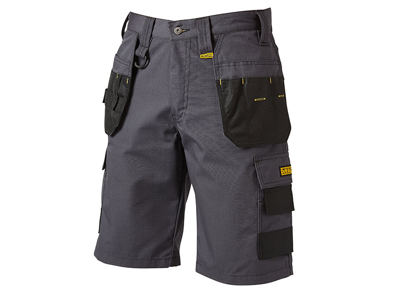 Cheverley Lightweight Grey Polycotton Shorts Waist 40in, DEWALT