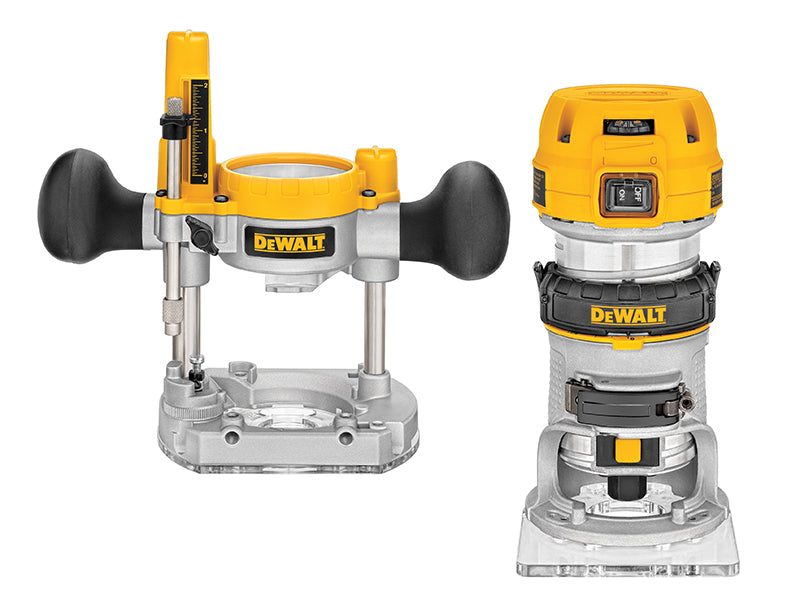 D26204K 1/4in Premium Plunge & Fixed Base Combi Router 900W 240V, DEWALT