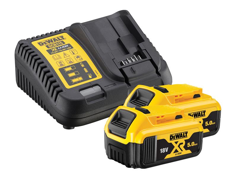 DCB184B2C XR Charger & Battery Set 18V 2 x 5.0Ah Li-ion, DEWALT