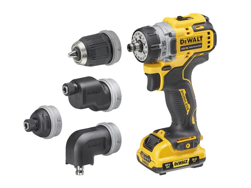 DCD703L2T XR BL Multi-head Drill Driver 12V 2 x 3.0Ah Li-ion, DEWALT