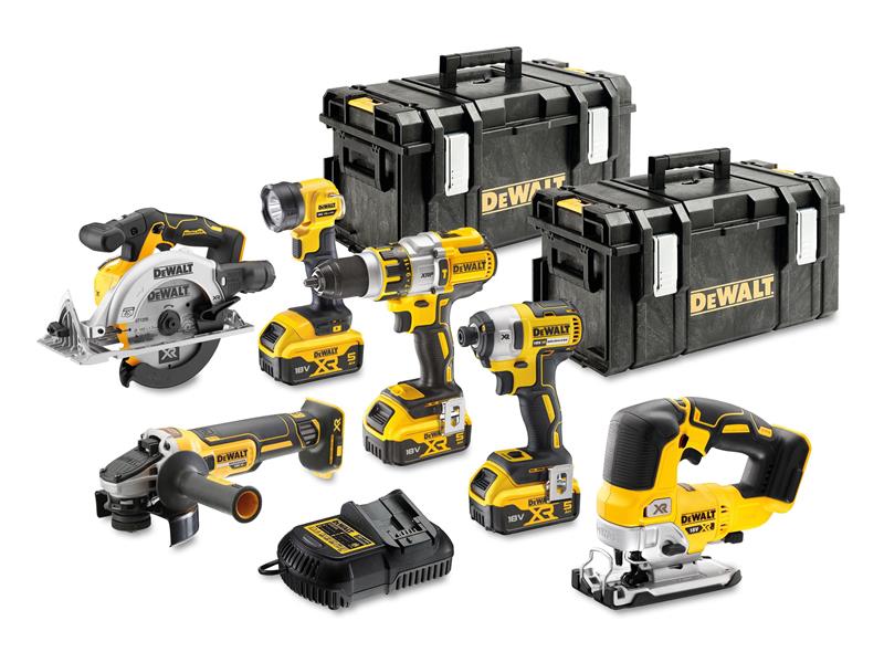 DCK664P3 XR Brushless 6 Piece Kit 18V 3 x 5.0Ah Li-ion, DEWALT