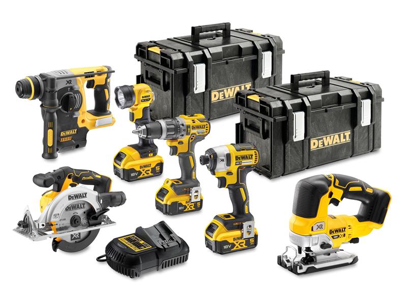 DCK690P3T XR Brushless 6 Piece Kit 18V 3 x 5.0Ah Li-ion, DEWALT