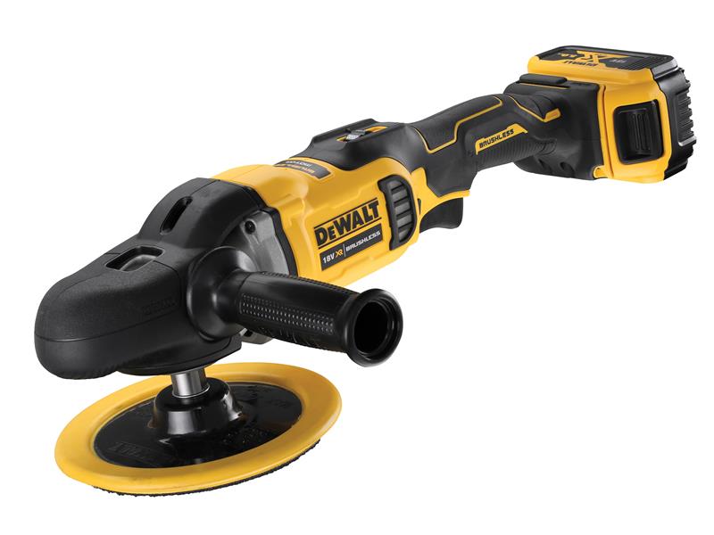 DCM849P2 XR Brushless Rotary Polisher 180mm 18V 2 x 5.0Ah Li-ion, DEWALT