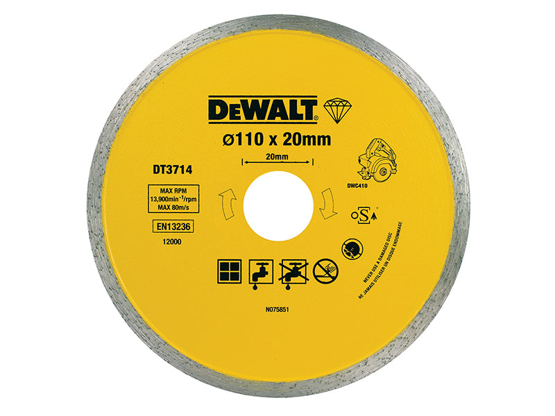 DT3714 Diamond Tile Blade 110 x 20mm, DEWALT