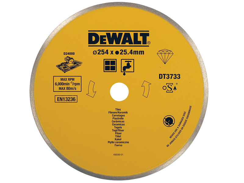 Ceramic Diamond Tile Blade 254 x 25.4mm, DEWALT