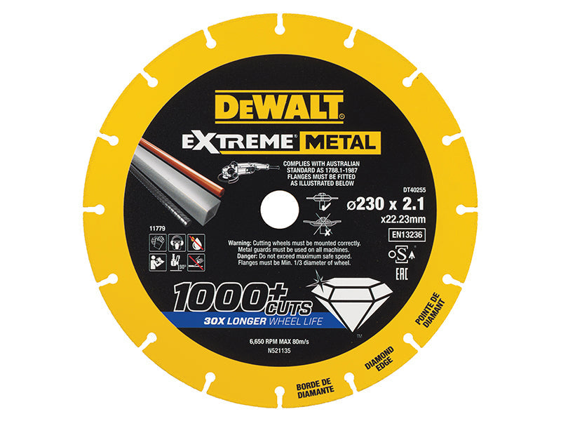 Extreme Metal Cut Off Saw Blade 230 x 22.23 x 2.10mm, DEWALT