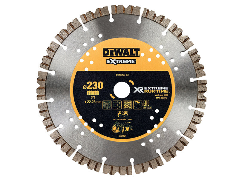 DT40260 Extreme Diamond Cutting Blade 230 x 22.23mm, DEWALT