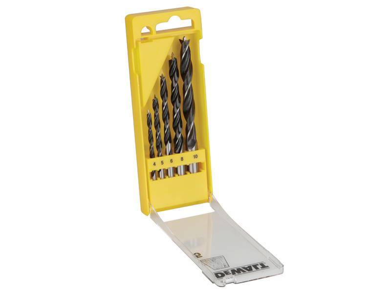 Brad Point Drill Bit Set, 5 Piece, DEWALT