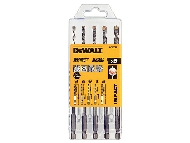 DT60099 Extreme Impact Masonry Drill Bit Set 5 Piece, DEWALT