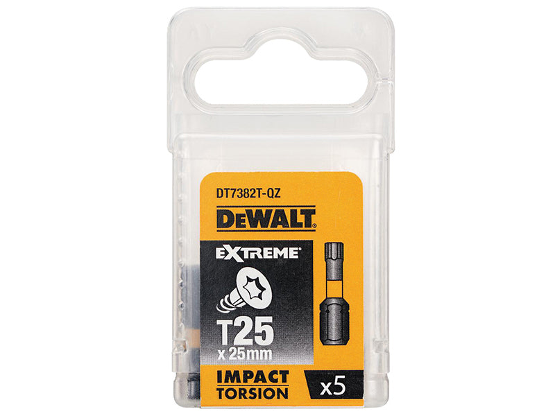 Impact Torsion Bits TX25 x 25mm (Pack 5), DEWALT