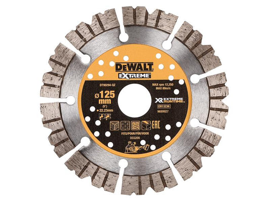 DT90294 Extreme Diamond Cutting Blade 125 x 22.23mm, DEWALT