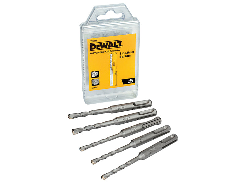 DT9398 SDS Plus Drill Bit Set, 5 Piece, DEWALT