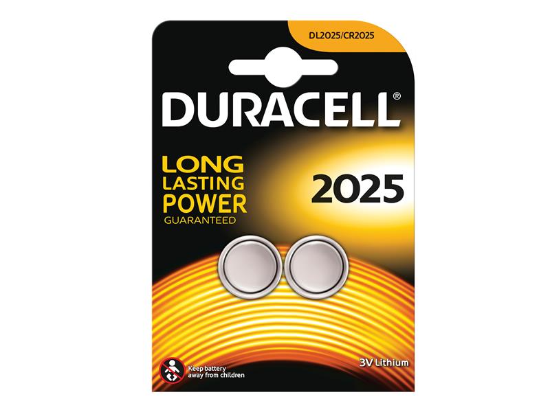 CR2025 Coin Lithium Battery (Pack 2), Duracell