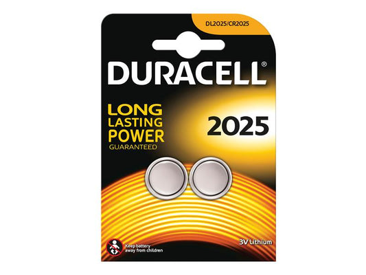 CR2025 Coin Lithium Battery (Pack 2), Duracell