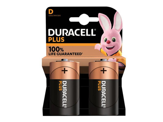 D Cell Plus Power +100% Batteries (Pack 2), Duracell