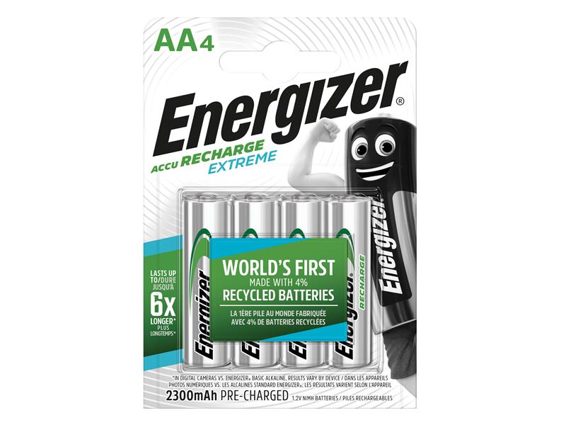 Recharge Extreme AA Batteries 2300 mAh (Pack 4), Energizer®