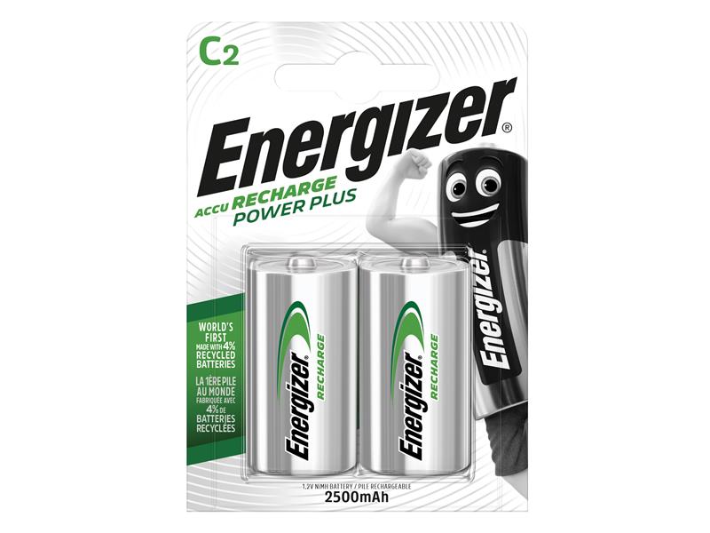 Recharge Power Plus C Cell Batteries RC2500 mAh (Pack 2), Energizer®