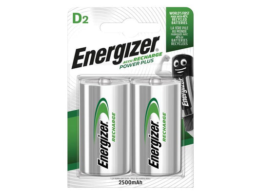 Recharge Power Plus D Cell Batteries RD2500 mAh (Pack 2), Energizer®