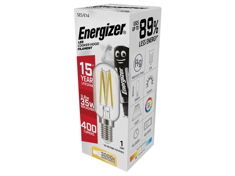 LED SES (E14) Cooker Hood Filament Bulb, Warm White 420 lm 3.8W, Energizer®