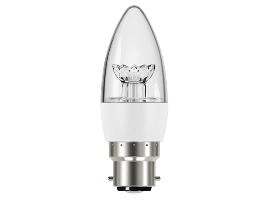 LED BC (B22) Clear Candle Dimmable Bulb, Warm White 470 lm 5.9W, Energizer®