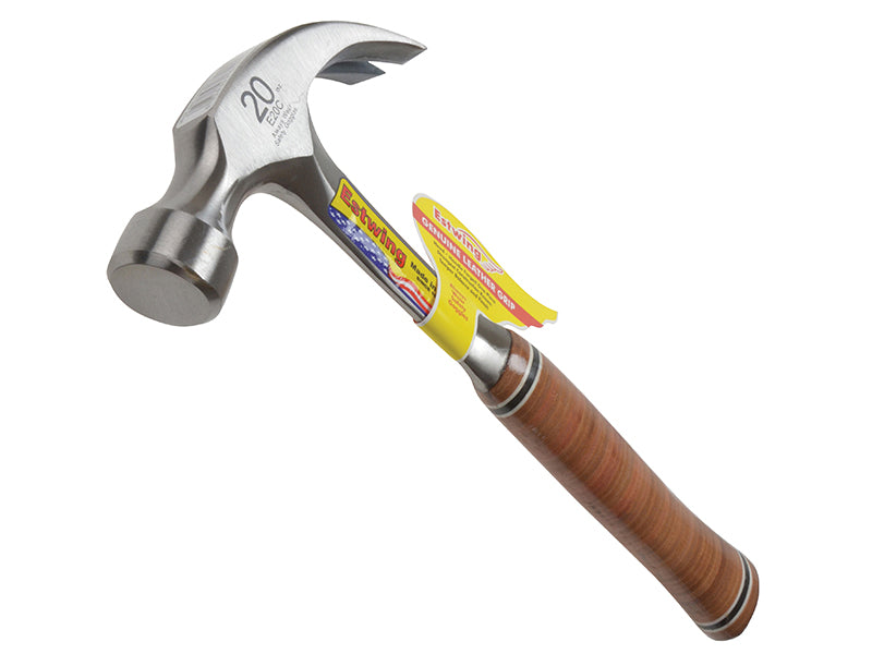 E20C Curved Claw Hammer - Leather Grip 560g (20oz), Estwing