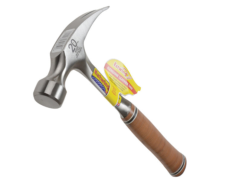 E20S Straight Claw Hammer - Leather Grip 560g (20oz), Estwing