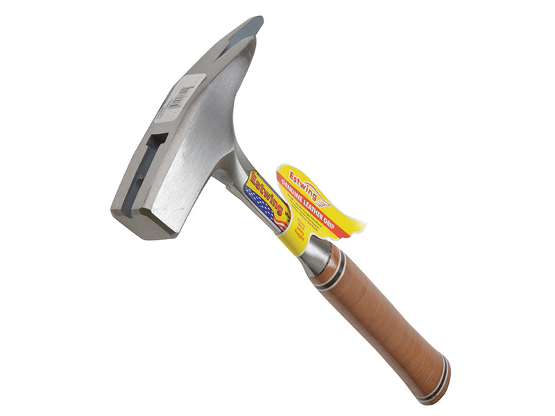 E239MS Roofer's Pick Hammer Leather Grip - Smooth Face, Estwing