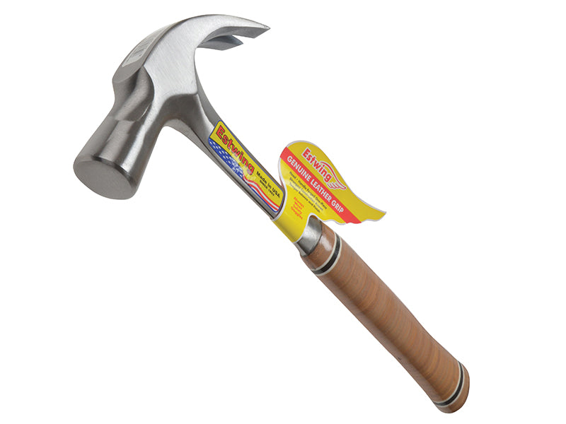 E24C Curved Claw Hammer - Leather Grip 680g (24oz), Estwing