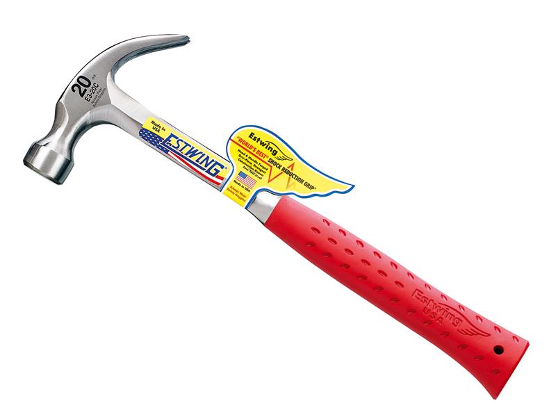 E3/20C Curved Claw Hammer - Red Vinyl Grip 560g (20oz), Estwing