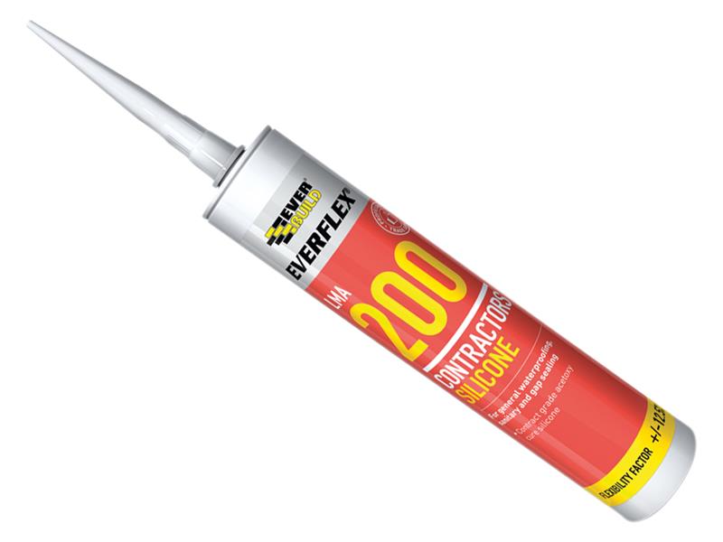 Everflex® LMA 200 Contractor's Silicone 295ml Translucent, Everbuild