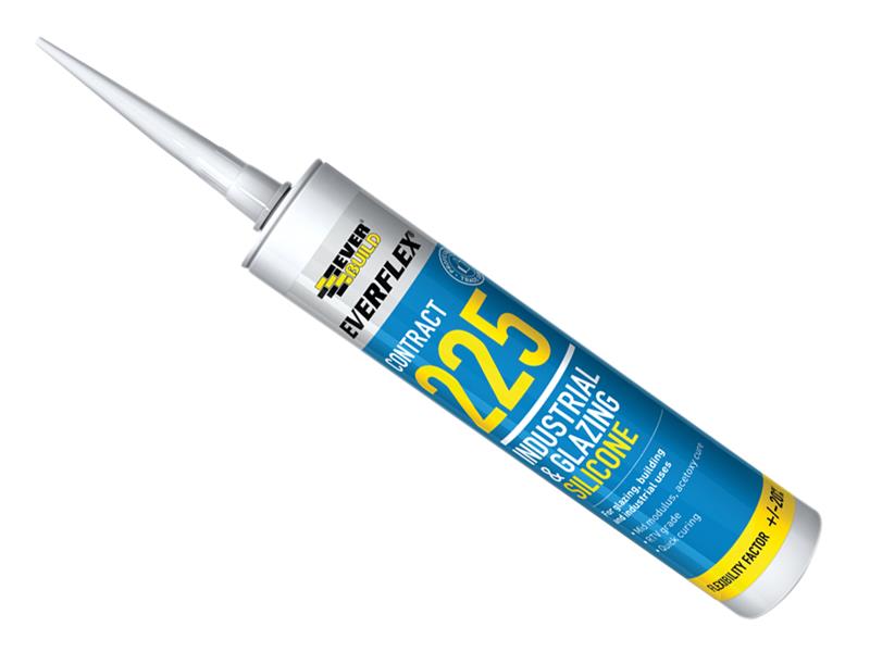 Everflex® 225 Industrial & Glazing Silicone Translucent 295ml, Everbuild