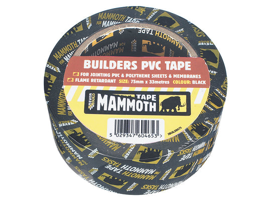 Builder's PVC Tape 50mm x 33m Black, Everbuild