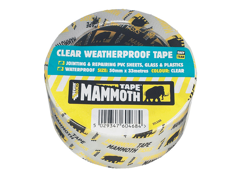 Weatherproof Tape 50mm x 10m Clear, Everbuild