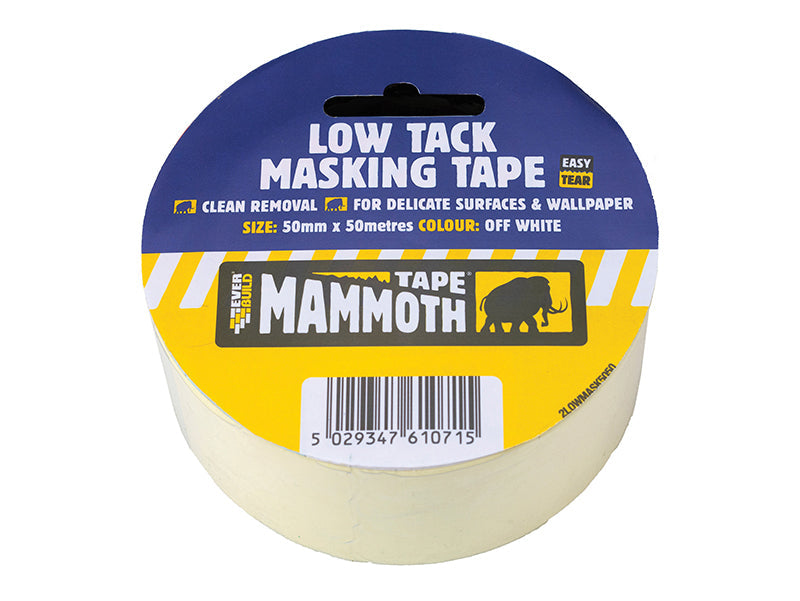 Low Tack Masking Tape 50mm x 25m, Everbuild