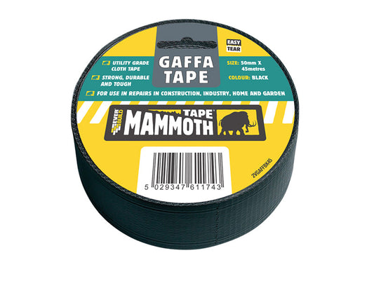 Gaffa Tape 50mm x 45m Black, Everbuild