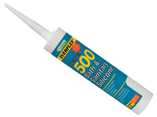 500 Bath & Sanitary Silicone Sealant Sandstone 290ml, Everbuild