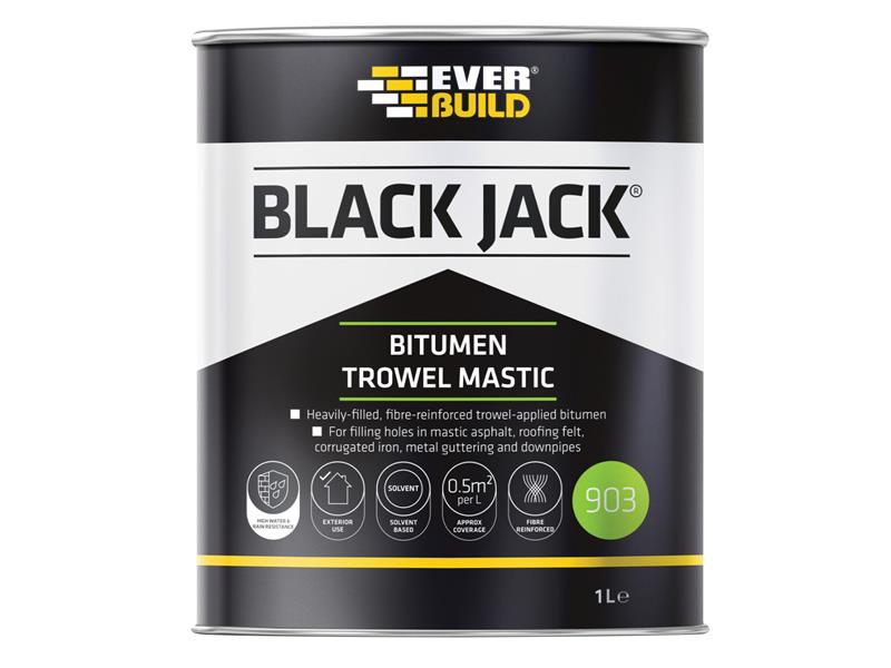 Black Jack® 903 Bitumen Trowel Mastic 1 litre, Everbuild