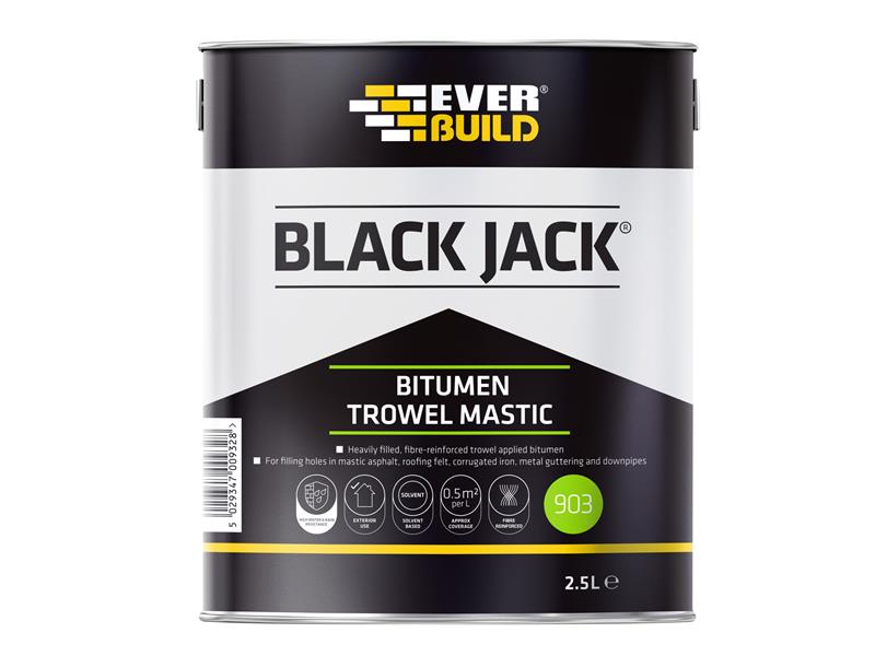 Black Jack® 903 Bitumen Trowel Mastic 2.5 litre, Everbuild