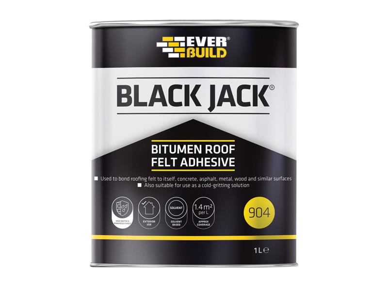 Black Jack® 904 Bitumen Roof Felt Adhesive 1 litre, Everbuild