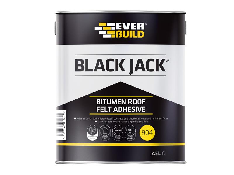 Black Jack® 904 Bitumen Roof Felt Adhesive 2.5 litre, Everbuild