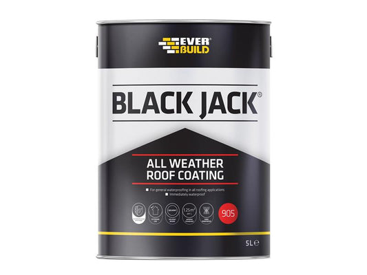 Black Jack® 905 All Weather Roof Coating 5 litre, Everbuild